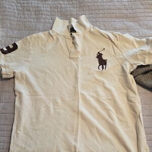 Ralph Lauren Off-White Polo with Dark Brown Emblem